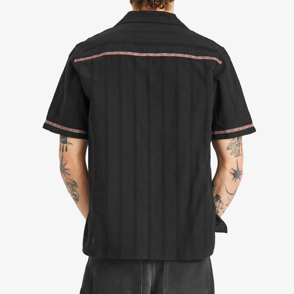 Wax London Men's Didcot Stripe Dobby Shirt Black/Multi